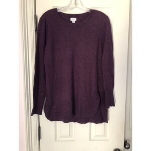 J Crew Classic Preppy Sweater‎ Medium Womans Burgundy Cotton Wool Tunic Cozy